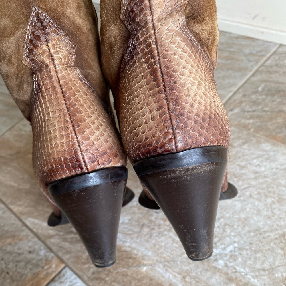 STEVEN Snakeskin and Suede Cowboy Boot - Picture 11 of 14